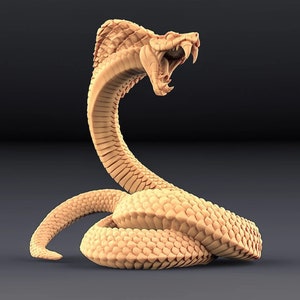 Giant Snake Serpent Cobra | Premium 3D Printed Fantasy Tabletop Miniatures 28mm 32mm up to 100mm |  dnd  20836