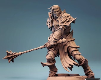 Undead Skeleton Fighter v1 Miniaturas DnD compatibles con miniaturas de fantasía de 28 mm y 32 mm / 20774