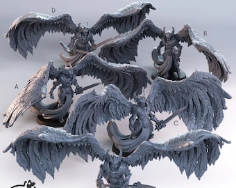 Angel Archangel Celestial Knight DnD miniatures compatible with 28mm 32mm fantasy minis | 20373