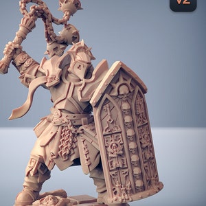 Mensch Kleriker Paladin Ritter C Premium und Mini Miniatur | 28mm auf 100mm | Harz 3D Gedruckt | 30385