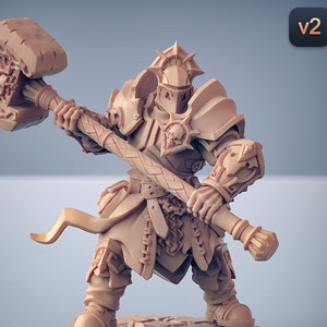 Human Cleric Paladin Knight B Premium dnd Mini Miniature | 28mm to 100mm | Resin 3D Printed | 30384