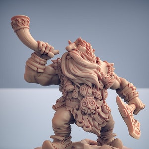 Dwarf Barbarian v1 Premium dnd Miniature Mini 28mm 32mm up to 100mm | Cleric Paladin Fighter Warrior | Resin 3D Printed | 30125