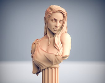 Aphrodite Venus Göttin der Liebe Büste | Hochwertige 3D-gedruckte Tischstatue aus Kunstharz, Miniatur 20717