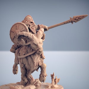 Female Dwarf Barbarian Rider v8 Premium dnd Miniature Mini 28mm 32mm up to 100mm | Cleric Warrior Fighter | Resin 3D Printed | 30124