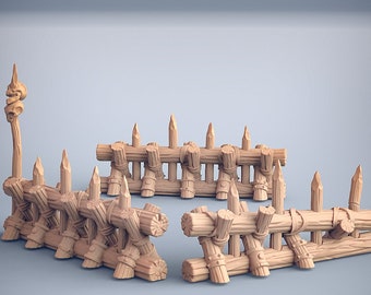 Wooden Barricade dnd Decor DnD miniatures compatible with 28mm 32mm fantasy minis | 30290
