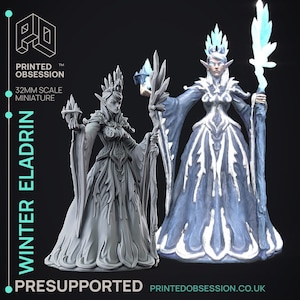 Female Elf Queen | Premium 3D Printed Fantasy Tabletop Miniatures 28mm to 100mm |   21716