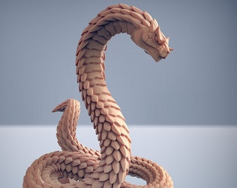 Giant Snake Serpent B DnD miniatures compatible with 28mm 32mm fantasy minis | 30278