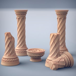 Sacrificial Shrine Altar Premium dnd Miniature Mini Scatter Terrain Decor Props Pillars Columns | Resin 3D Printed | 30276