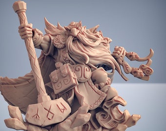 Dwarf Cleric Premium dnd Miniature Mini 28mm 32mm to 100mm | Barbarian Mage Wizard Fighter Warrior | 30136