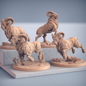 Pacote com 4 Miniaturas de Carneiro para D&D, compatíveis com miniaturas de fantasia de 28 mm e 32 mm | 30121_24