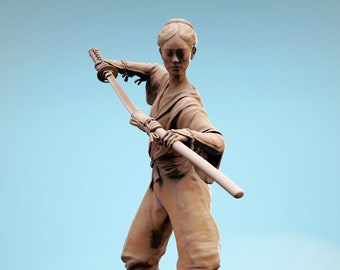 Female Samurai v4 DnD Miniatures compatible with 28mm 32mm fantasy minis | 43413