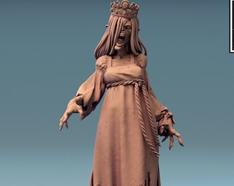 Female Princess v2 DnD Miniatures compatible with 28mm 32mm fantasy minis | 44219