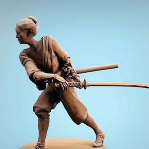 Female Samurai v9 Premium Dnd Mini Miniature Figure Figurine 28mm 32mm to 100mm Resin 3D Printed 43418