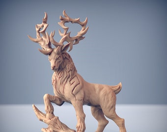 Elk Moose Deer | Premium 3D Printed Tabletop Miniature 28mm to 100mm |  dnd  20966