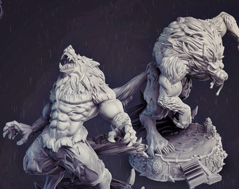 Werewolf Miniature Premium dnd Miniature Mini | 28mm 32mm to 100mm | Resin 3D Printed | 41632_33