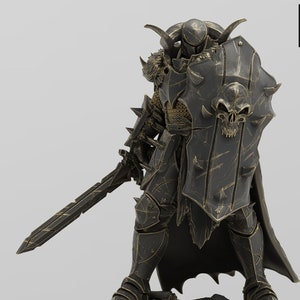 Oathbreaker Paladin Knight Clerc Ranger v15 Premium dnd Miniature Mini Warrior | Impression 3D en résine | 28 mm 32 mm 100 mm|44493