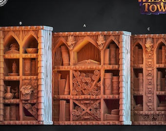 Wizard Tower Bookshelf DnD miniatures compatible with 28mm 32mm fantasy minis | 41520_22