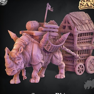 キャラバン ライノ カート キャリッジ プレミアム dnd ミニチュア ミニ | 28 mm 32 mm ～ 100 mm | 樹脂 3D プリント | 41536
