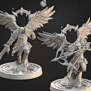 Aasimar Paladin Cleric Justiciar Premium dnd Miniature Mini Figure Figurine Statue 28mm 32mm to 100mm | 42055
