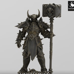 Paladin Knight DnD-miniatyrer kompatibla med 28 mm 32 mm TTRPG fantasyminier | 44446