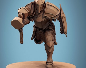 Paladín Caballero Soldado Miniaturas DnD compatibles con miniaturas de fantasía de 28 mm y 32 mm / 46025