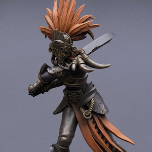 Female Cleric Paladin Knight v14 Premium dnd Miniature Mini Fighter Warrior | Resin 3D Printed | 28mm 32mm 100mm | 43062