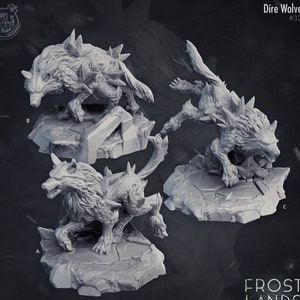 Frostland DireWolf Premium dnd Miniature Mini | 28mm 32mm to 100mm | Resin 3D Printed | 41659_61