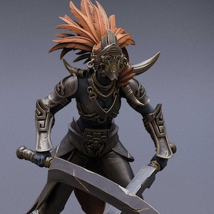 Female Cleric Paladin Knight v8 Premium dnd Miniature Mini Fighter Warrior | Resin 3D Printed | 28mm 32mm 100mm | 43056