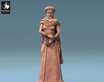 Miniaturas DnD de Mujer Gente del Desierto compatibles con miniaturas de fantasía de 28 mm y 32 mm / 44721