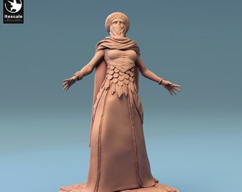 Miniaturas DnD de Mujer Gente del Desierto compatibles con miniaturas de fantasía de 28 mm y 32 mm / 44724