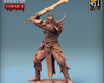Dark Elf Drow Paladin DnD Miniatures compatible with 28mm 32mm tabletop fantasy minis | 44391