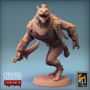 Werewolf Warrior v5 Premium dnd Mini Miniature 28mm 32mm to 100mm | Demon Vampire Hunter Ranger Shooter | Resin 3D Printed | 44427