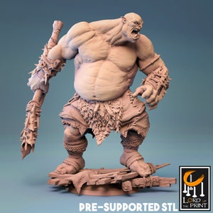 Ogre King dnd Miniature Mini Premium 3D Printed Fantasy Tabletop Miniatures 28mm 32mm to 100mm | 20947