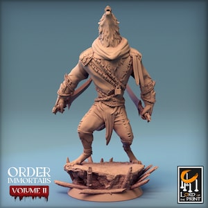 Werewolf Warrior v4 Premium dnd Mini Miniature 28mm 32mm to 100mm | Demon Vampire Hunter Ranger Shooter | Resin 3D Printed | 44426