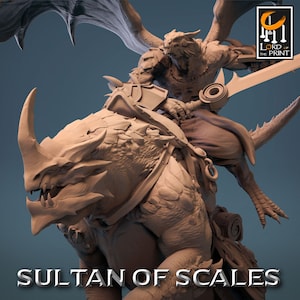 Dragonborn Ranger Dragon Rider Warrior B Premium dnd Miniature Mini | Resin 3D Printed | 28mm 32mm to 100mm | 43753