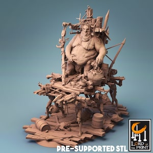 Diorama Kobold König | Premium 3D Gedruckte Fantasy Tabletop Miniaturen 28 mm 32 mm bis 100 mm | ndd 20949