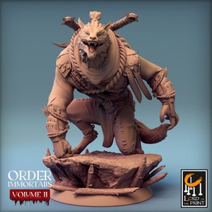 Werewolf Warrior v2 Premium dnd Mini Miniature 28mm 32mm to 100mm | Demon Vampire Hunter Ranger Shooter | Resin 3D Printed | 44424