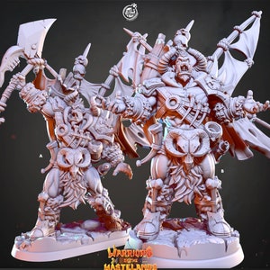 Orc Wasteland Bannermen Premium dnd Miniature Mini | 28mm 32mm to 100mm | Resin 3D Printed | 41228_29