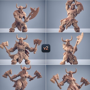 6x Barbarian Warriors Pack v2 Premium dnd Miniature Mini | 28mm 32mm up to 100mm | Resin 3D Printed | 30264_69