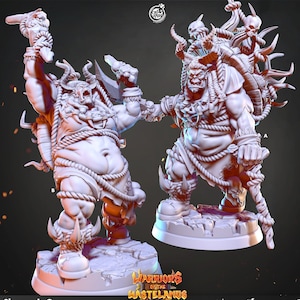 Orc Wasteland Shaman Premium dnd Miniature Mini | 28mm 32mm to 100mm | Resin 3D Printed | 41234_35