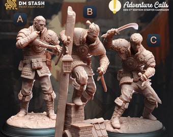 Assassin Rogue Thief DnD Miniatures compatible with 28mm 32mm fantasy minis | 50076_78