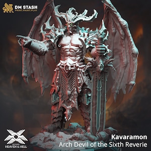 Demon King Prince Lord Orcus Premium dnd Miniature Mini Figure Figurine | 28mm 32mm to 100mm | Resin 3D Printed | 50120