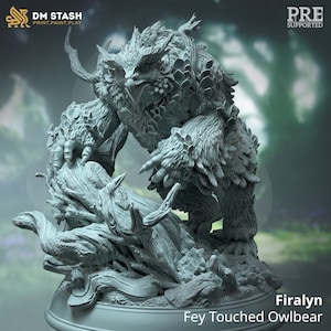 Owl Bear Beast Premium dnd Miniature Mini | Resin 3D Printed | 28mm 32mm up to 100mm | 50368
