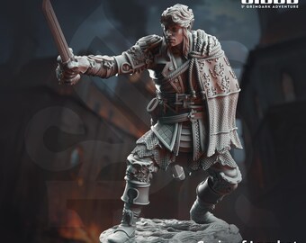 Caballero Paladín Elfo Alto DnD Miniaturas compatibles con miniaturas de fantasía de mesa de 28 mm y 32 mm / 50539