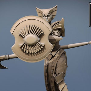 Egyptian Female Guard Pin Up v13 Premium dnd Miniature Mini Figure Figurine | 28mm 32mm 100mm | Resin 3D Printed | 43667