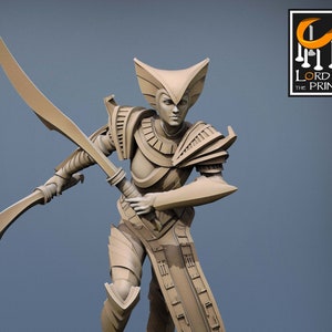 Egyptian Female Guard Pin Up v9 Premium dnd Miniature Mini Figure Figurine | 28mm 32mm to 100mm | Resin 3D Printed | 43671