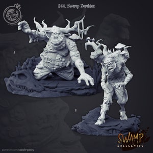 Swamp Zombies | Premium dnd Miniature Mini | 28mm 32mm to 100mm | Resin 3D Printed | 41999_00