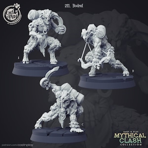 Bodrel Warrior | Premium 3D Printed Fantasy Tabletop Miniatures 28mm 32mm to 100mm |  dnd