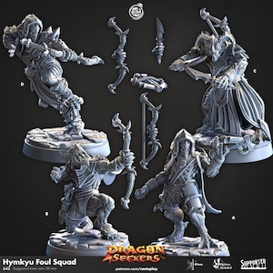 Dragonborn Ranger Archer Rogue V1 Premium dnd Miniature Mini | 28mm 32mm to 100mm | Resin 3D Printed | 41062_65