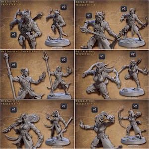 6x Tiefling Premium und Miniatur Mini 28mm 32mm | Hexenmeisterin Barde Magierin | Harz 3D Gedruckt | 30071_76